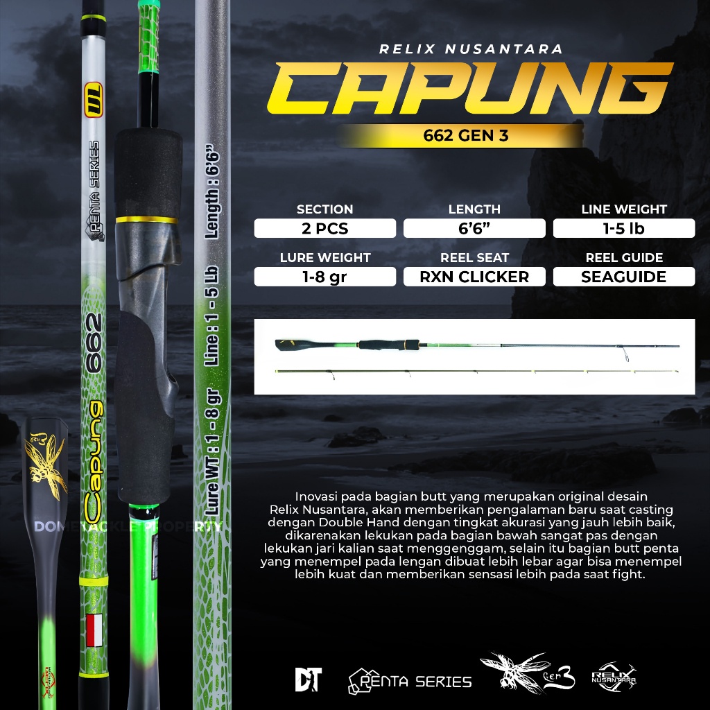 Jual Relix Nusantara Capung Penta Gen Joran Pancing Rod Ul Ultralight