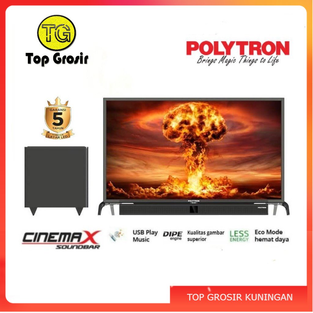 Jual SIAP KIRIM LED TV 32 INCH POLYTRON PLD 32B1550 SOUND BAR NEW