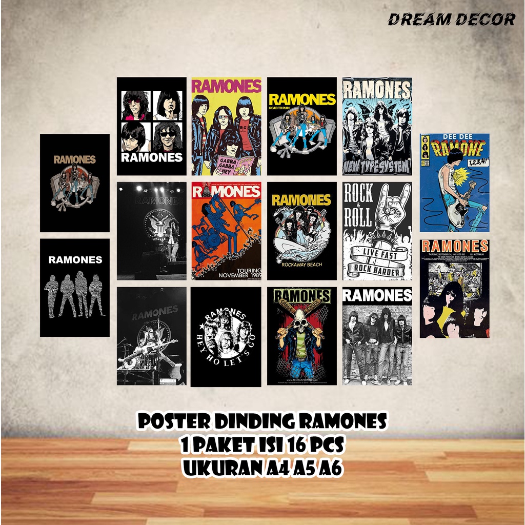 Jual Poster Dinding Kamar Tema Band Ramones Aesthetic Ukuran A4 A5 A6