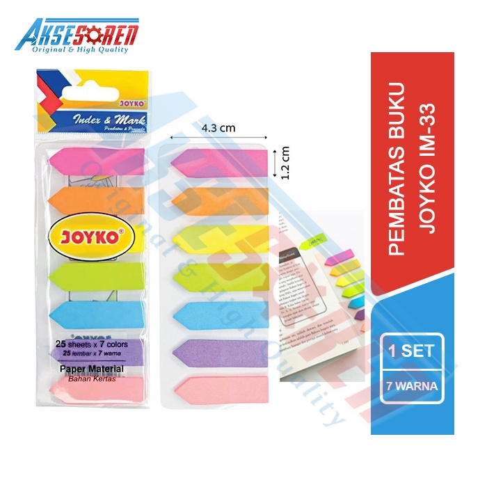 Jual Pembatas Kertas Joyko Im Sticky Notes Penanda Halaman