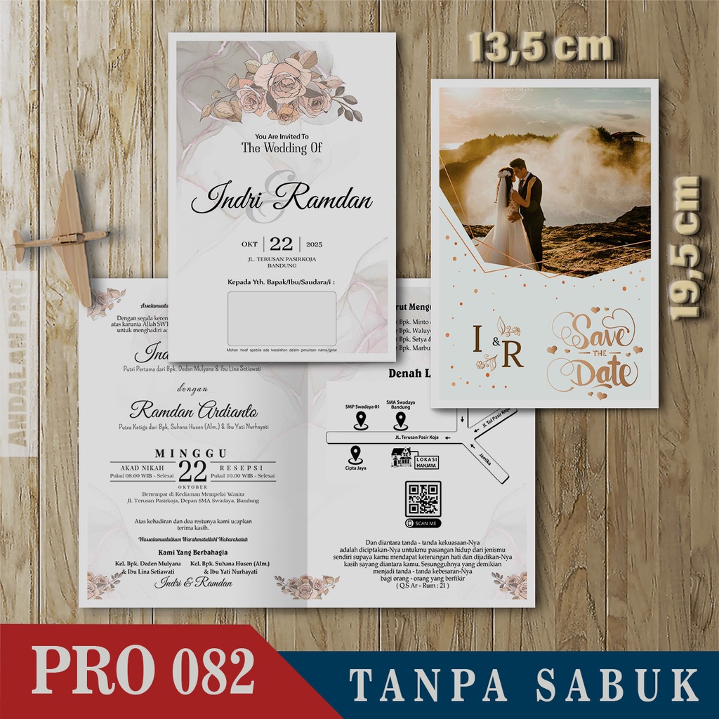 Jual Kode Toko S14 Tebal 150 GSM 50 Desain Undangan Lipat 2 Pakai