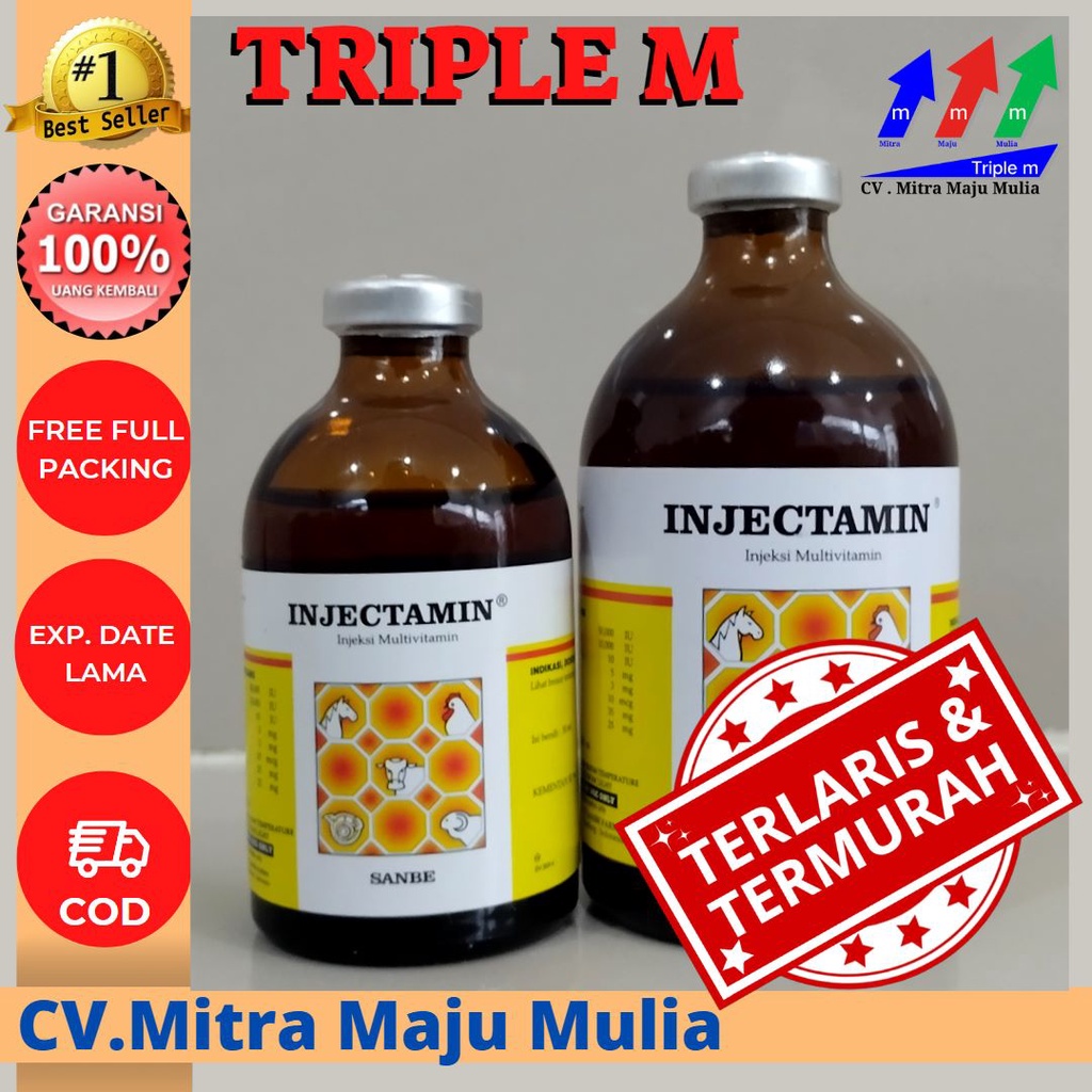 Jual Injectamin 50 Ml Dan Injectamin 100 Ml Vitamin Ternak PT Sanbe