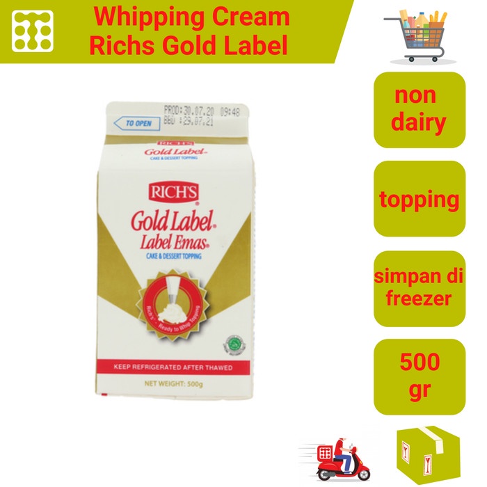 Jual Cod Whipping Cream Richs Gold Label Gr Khusus Grab Gojek