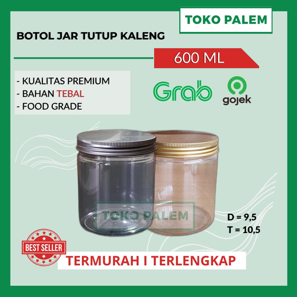 Jual TERSEDIA TUTUP SILVER DAN GOLD Toples Jar Plastik Tabung Tutup