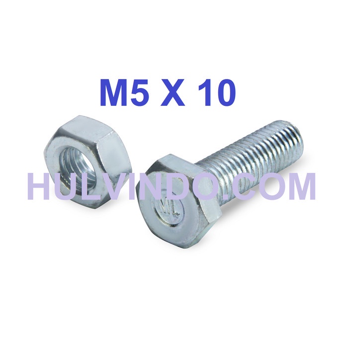 Jual Baut Mur Hex Putih M X Bmp Baut Hexagon Bolt Nut