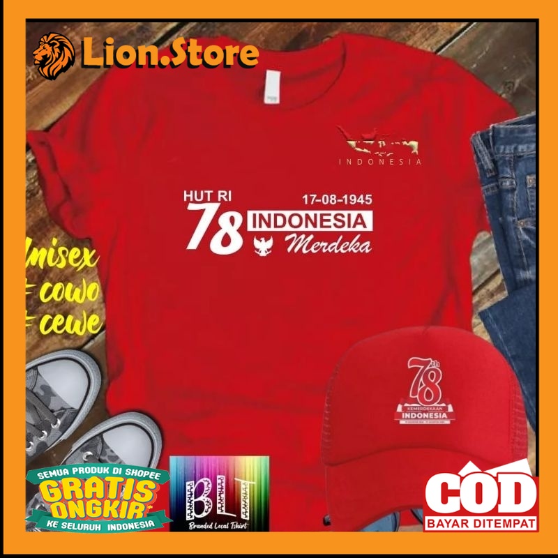 Jual HUT RI KEMERDEKAAN REPUBLIK INDONESIA Kaos HUT RI Ke 78