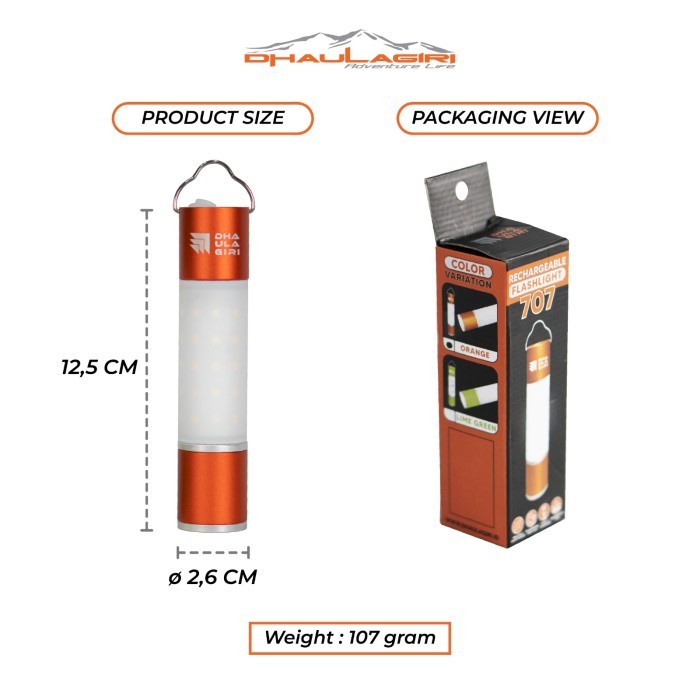 Jual Lampu Camping Tenda Dhaulagiri Bisa Dicas Rechargeable Flashlight