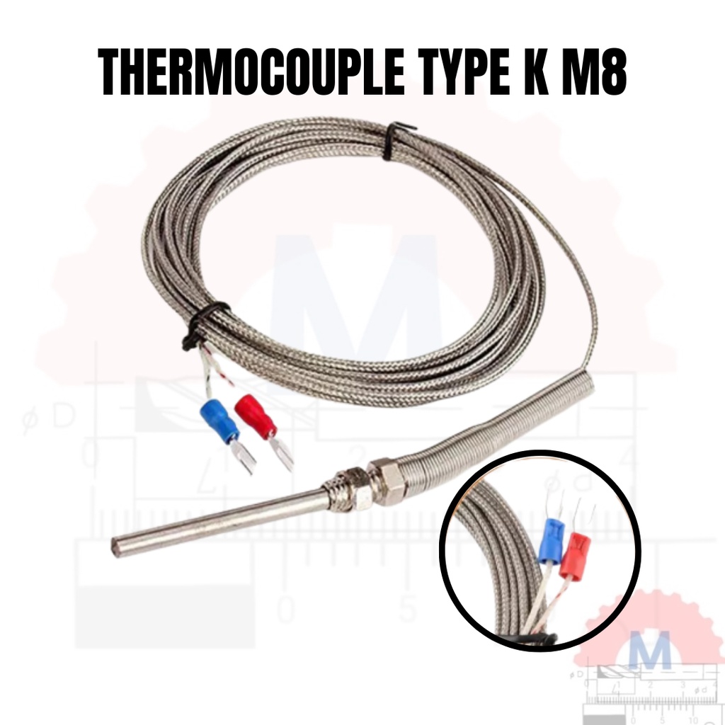 Jual Probe Sensor Suhu Thermokopel Type K M8 Pengukur Temperatur Thermo