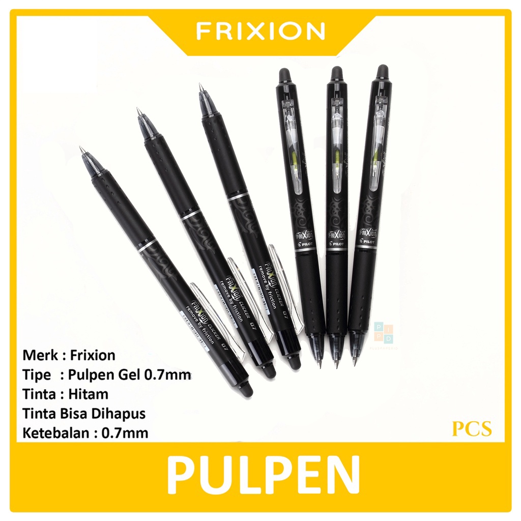 Jual Frixion Pilot Pulpen Gel Mm Hitam Pulpen Bisa Dihapus Pcs