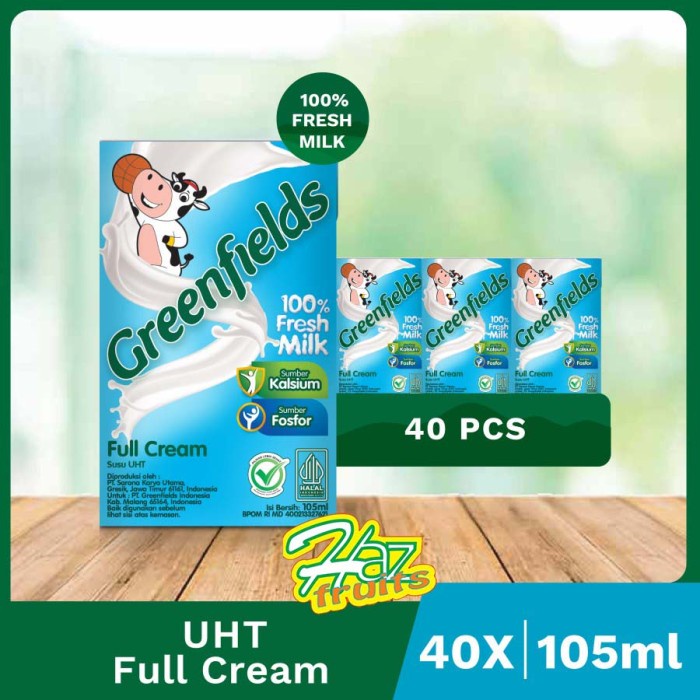 Jual Susu UHT Greenfields Full Cream 105ml X 40 1 Karton Shopee