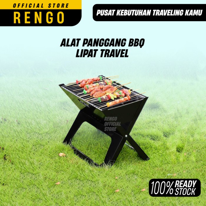 Jual Alat Panggang Arang Bbq Lipat Outdoor Grill X Shaped Hitam