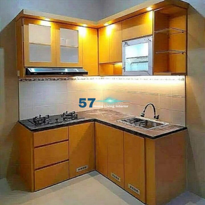 Jual Lemari Kitchen Set Dapur Minimalis Bahan Multiplek Hpl Free Desain