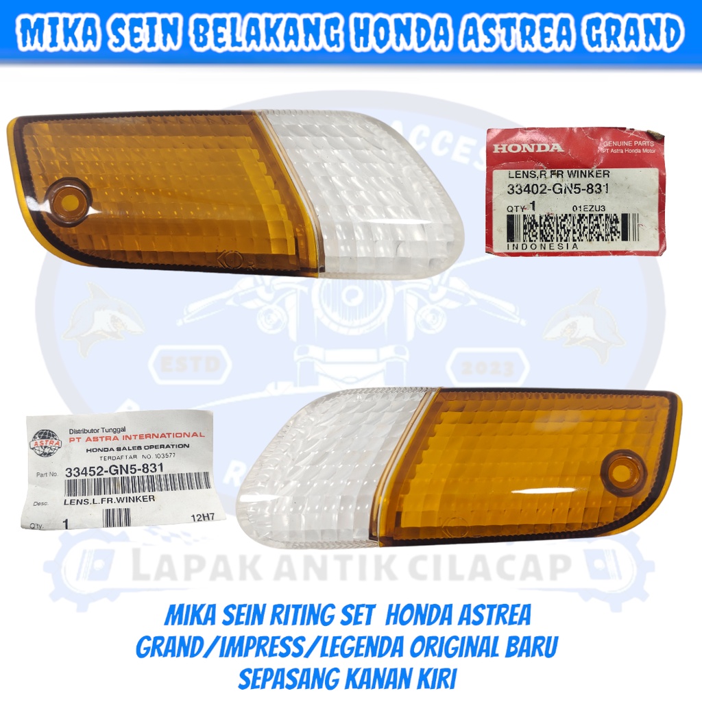 Jual AHM 33402 GN5 831 33452 GN5 831 Mika Sein Riting Kaca Lampu Depan