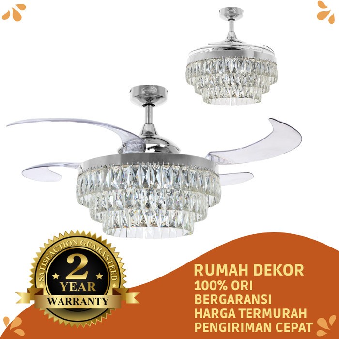 Jual KIPAS ANGIN LAMPU KRISTAL PLAFON MT EDMA 48IN FANAWAY VEIL