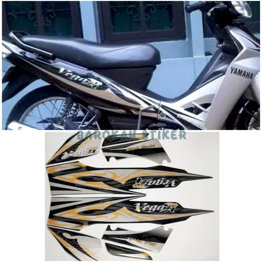 Jual Striping Stiker Polet Yamaha Vega R New 2008 2009 Hitam Silver