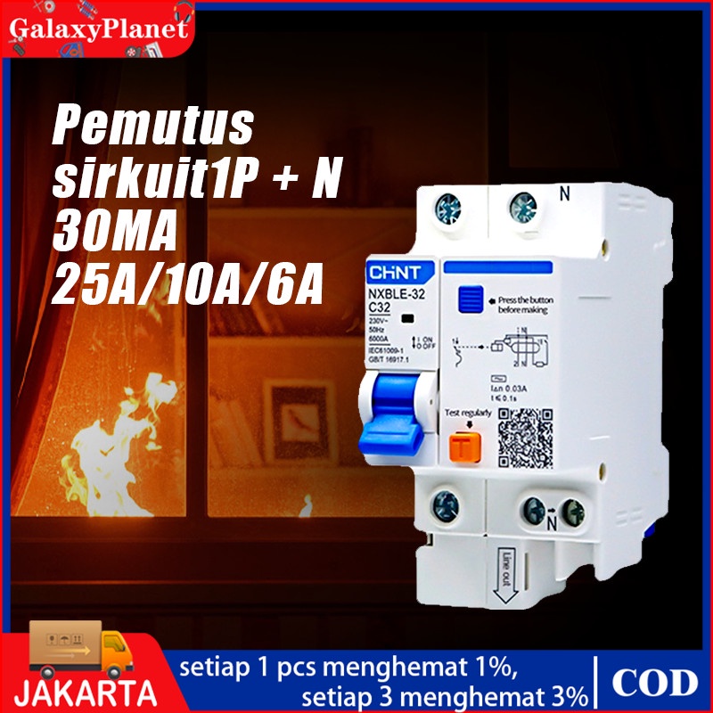 Jual MCB 1P 2P 3P 4P Chint Biru NXB 63 6kA 1A 2A 4A 6A 10A 16A 20A 25A