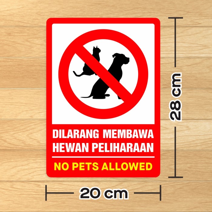 Jual Stiker Dilarang Membawa Hewan Peliharaan Sticker Label Sign No