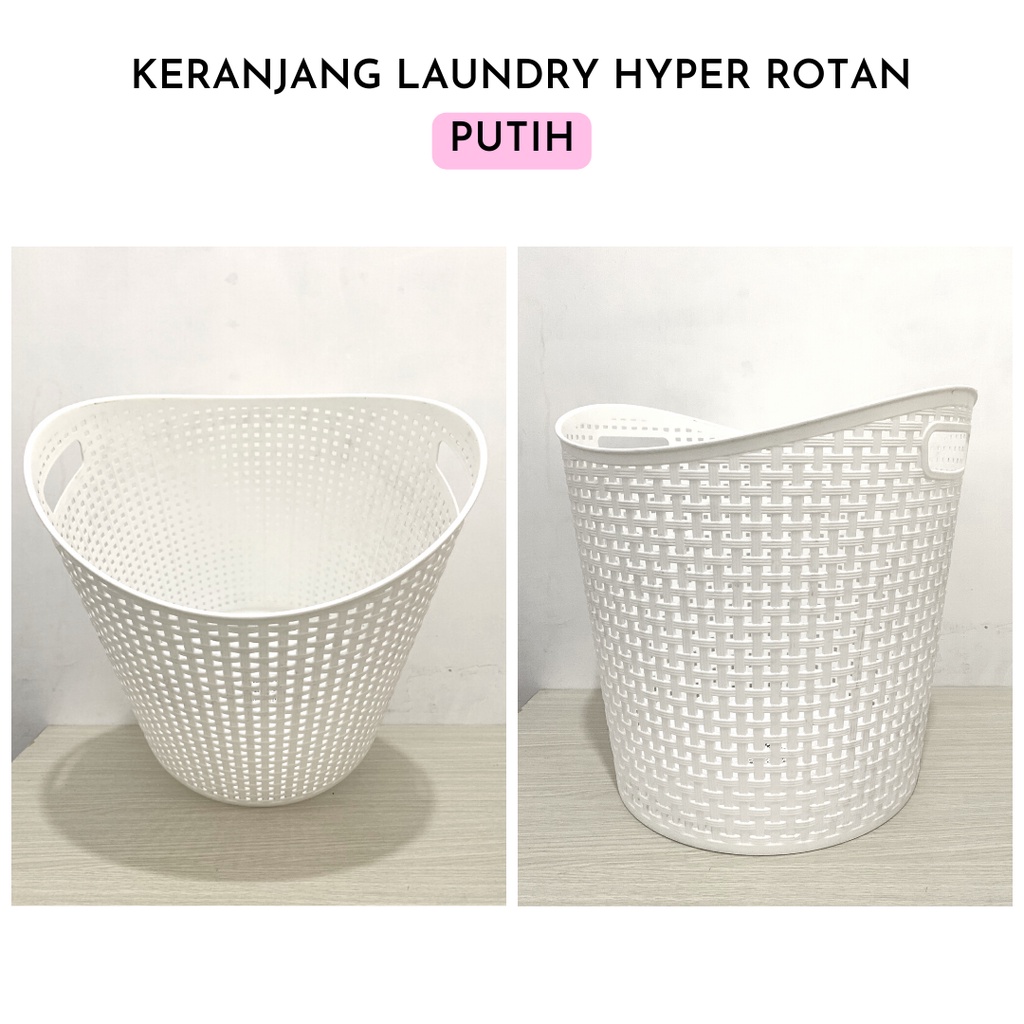 Jual Keranjang Baju Laundry Rotan Putih Sparta Helmut Storage