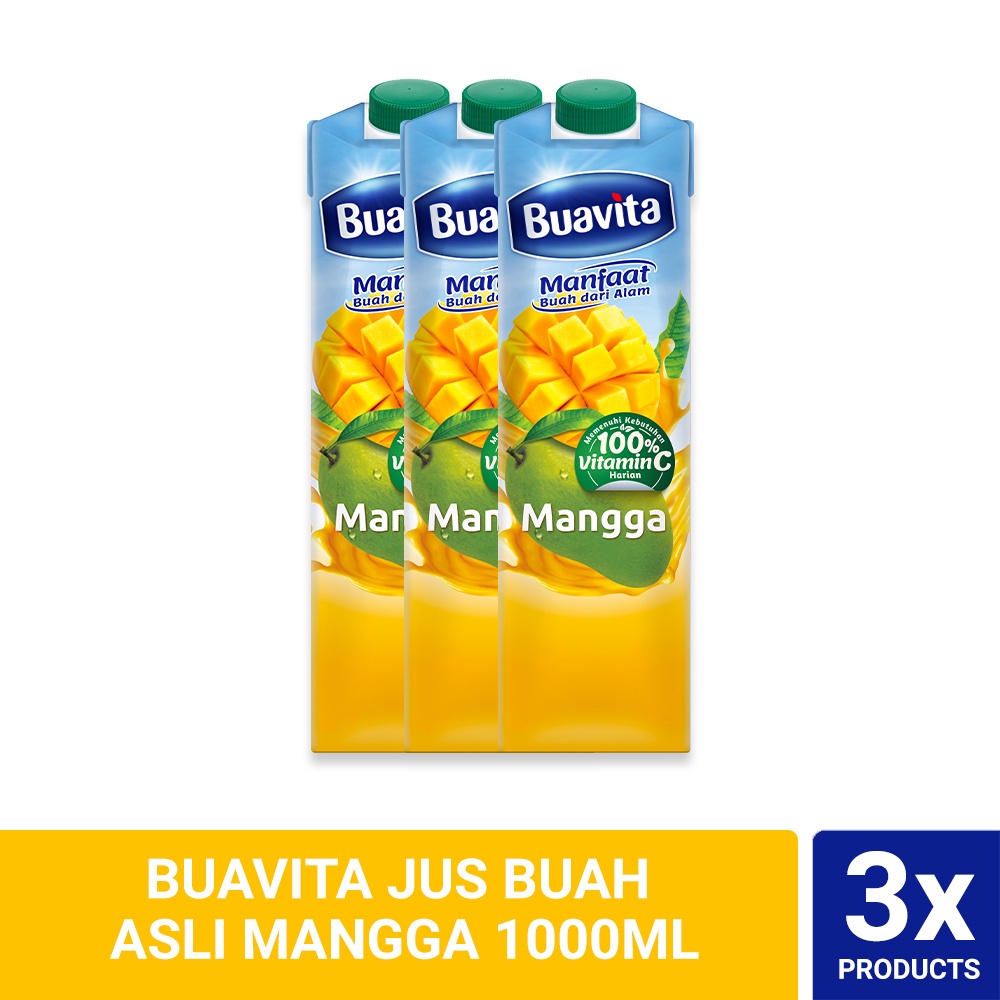 Jual Buavita Jus Buah Asli Mangga 1000ml Triplepack Shopee Indonesia