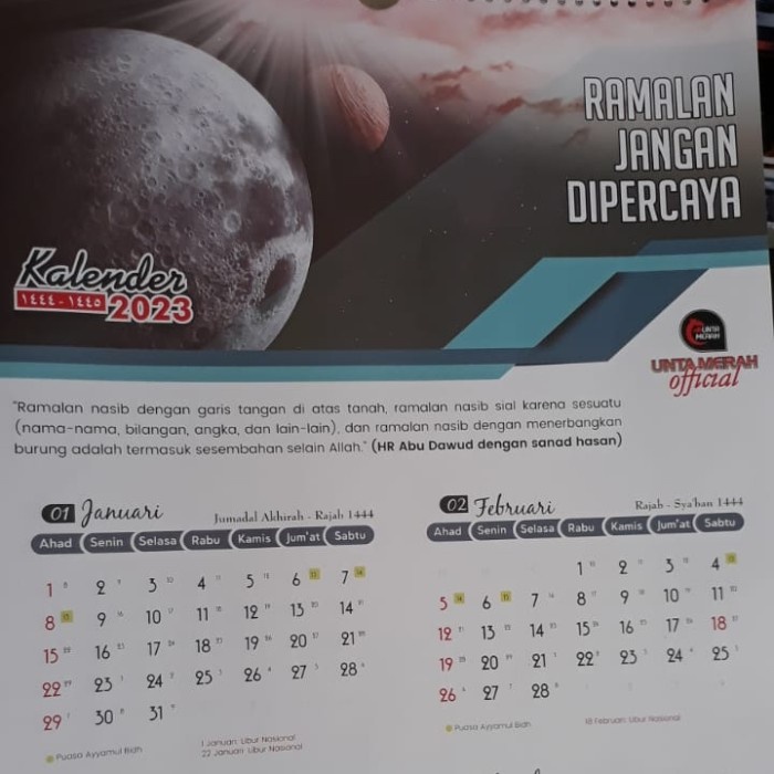 Jual Kalender Dinding Rodja Masehi Plus Hijriyah Shopee Indonesia