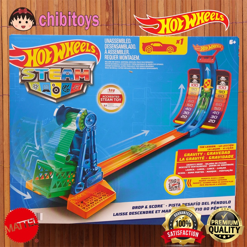 Jual Hot Wheels Steam Drop Score Playset Track Original Mattel Free Mystery Car Shopee Indonesia