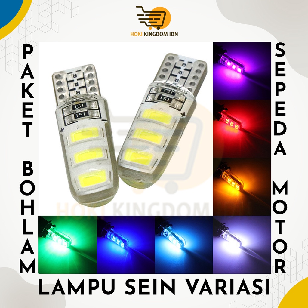 Jual Lampu Sein Kedip LED T10 6 Mata Warna Sesuai Etalase Shopee