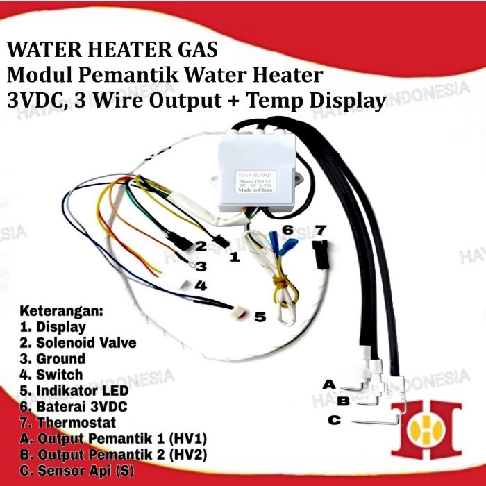 Jual Modul Ignition Igniter Pemantik Gas LPG Water Heater Pemanas Air