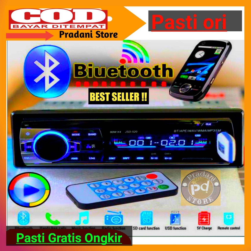 Jual Bisa COD Tape Audio Radio Mobil Multifungsi Bluetooth USB MP3 FM