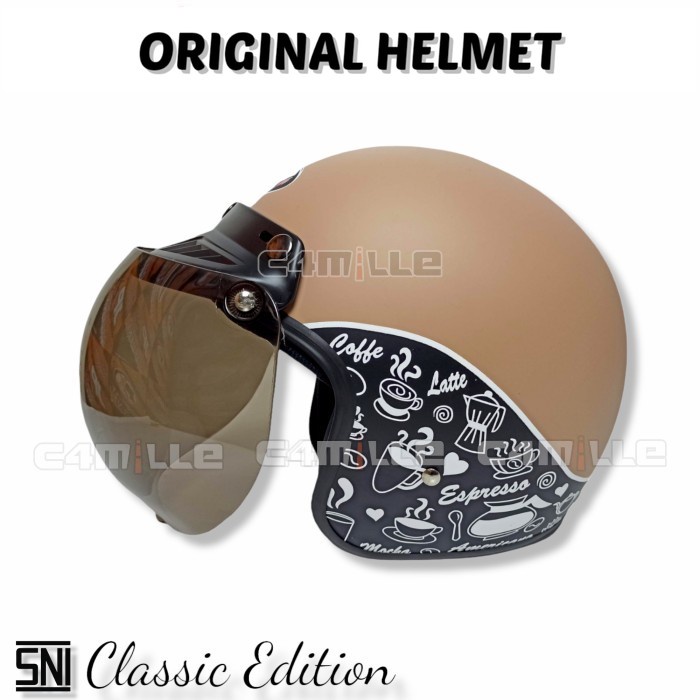 Jual HELM HELEM MOTOR PRIA WANITA BOGO RETRO KLASIK DEWASA ORIGINAL SNI