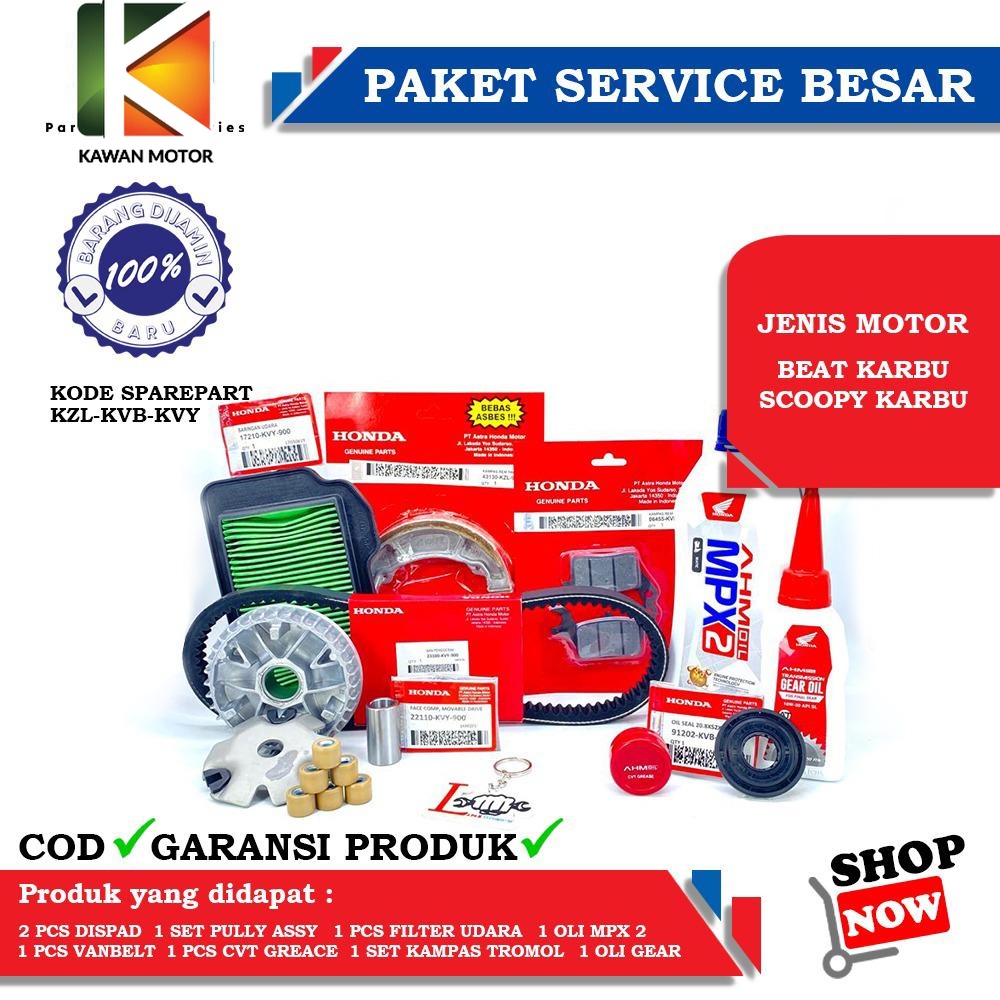 Jual PAKET SERVICE BESAR MPX 2 AHM GEAR KAMPAS REM FILTER UDARA RUMAH