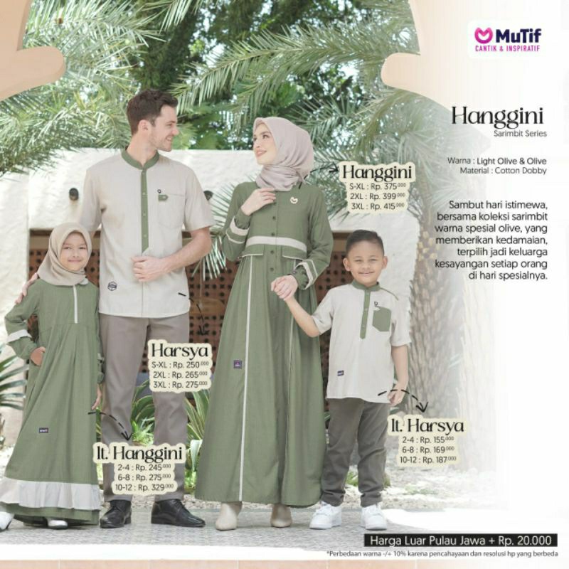 Jual Sarimbit Mutif Sarimbit Hanggini Light Olive Lily Green Mutif