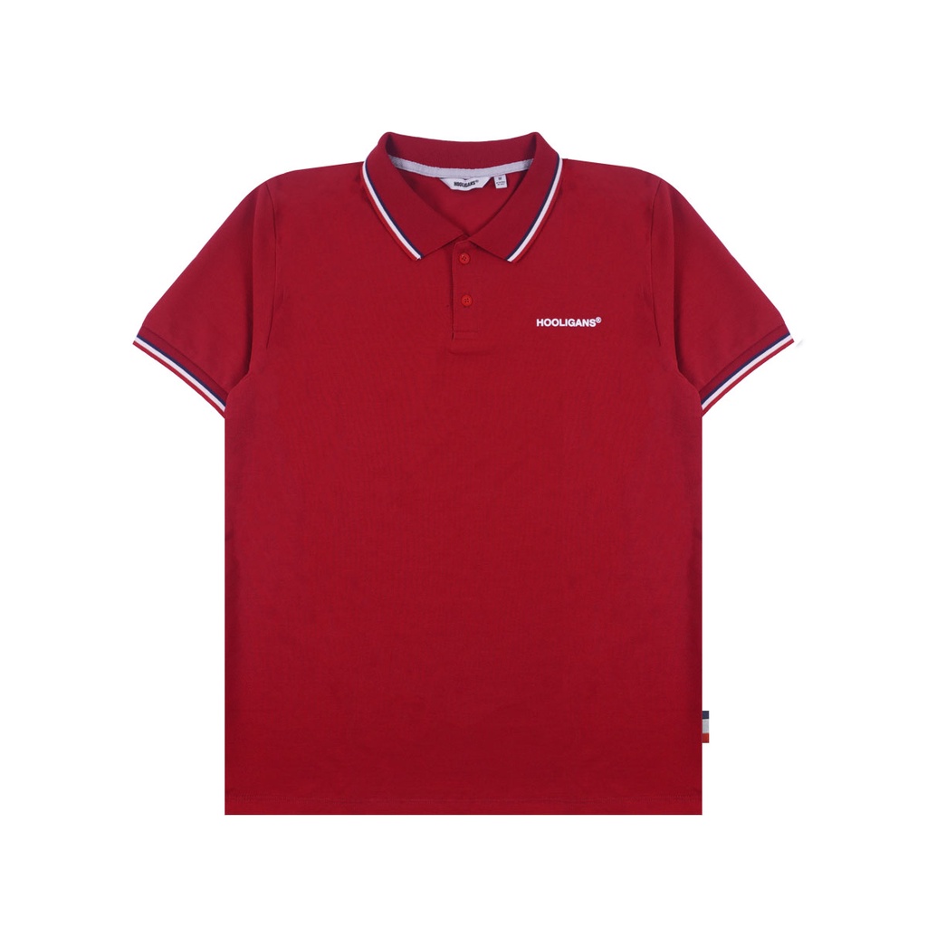 Jual HOOLIGANS Polo Shirt Paolo Maroon Shopee Indonesia