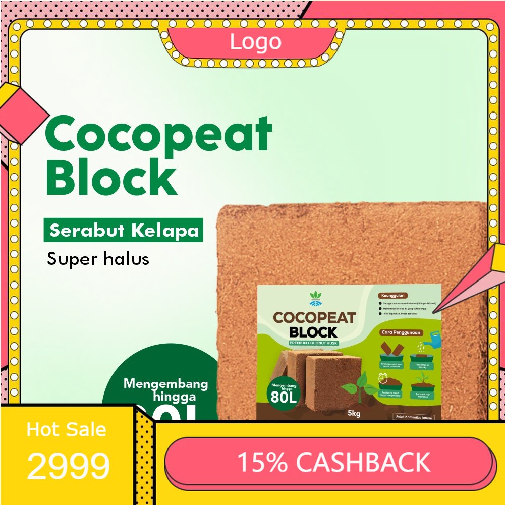 Jual INFARM Cocopeat Block 5 Kg Sabut Kelapa Halus Dan Mengembang