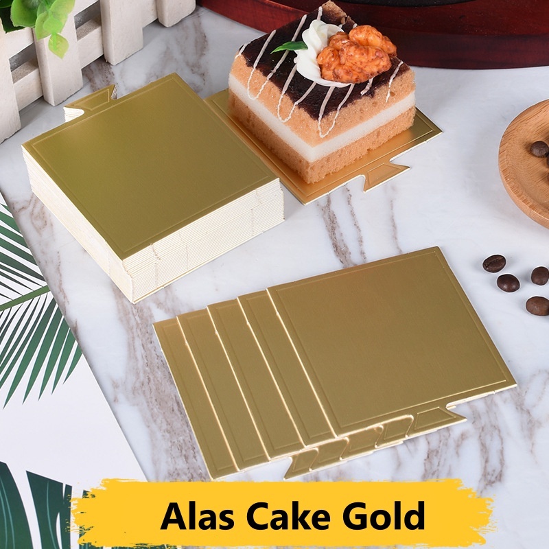 Jual Norden ALAS CAKE GOLD KOTAK Tatakan Kue Mini Slice Cake Board