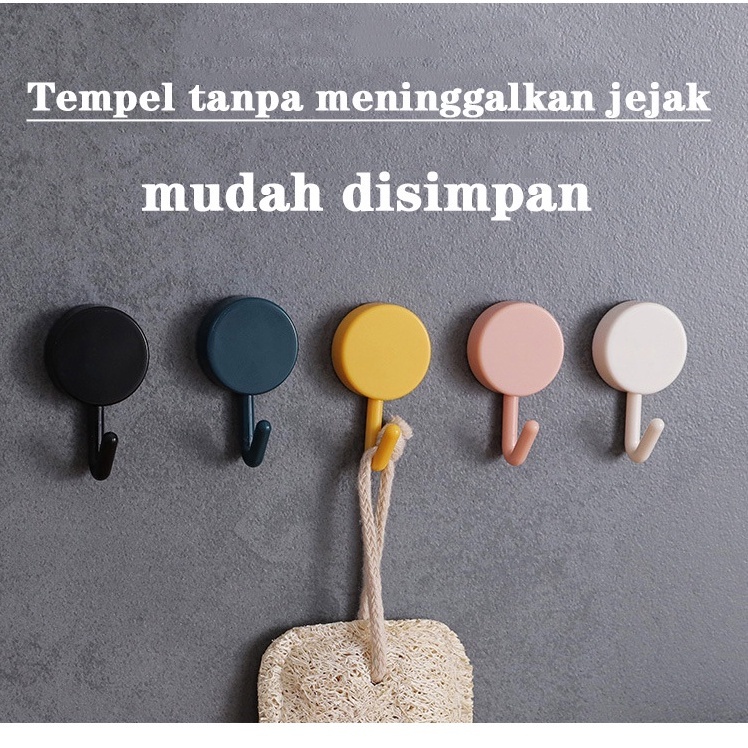 Jual Gantungan Hook Bulat Polos Tempel Tembok Wall Hook Stiker Dinding