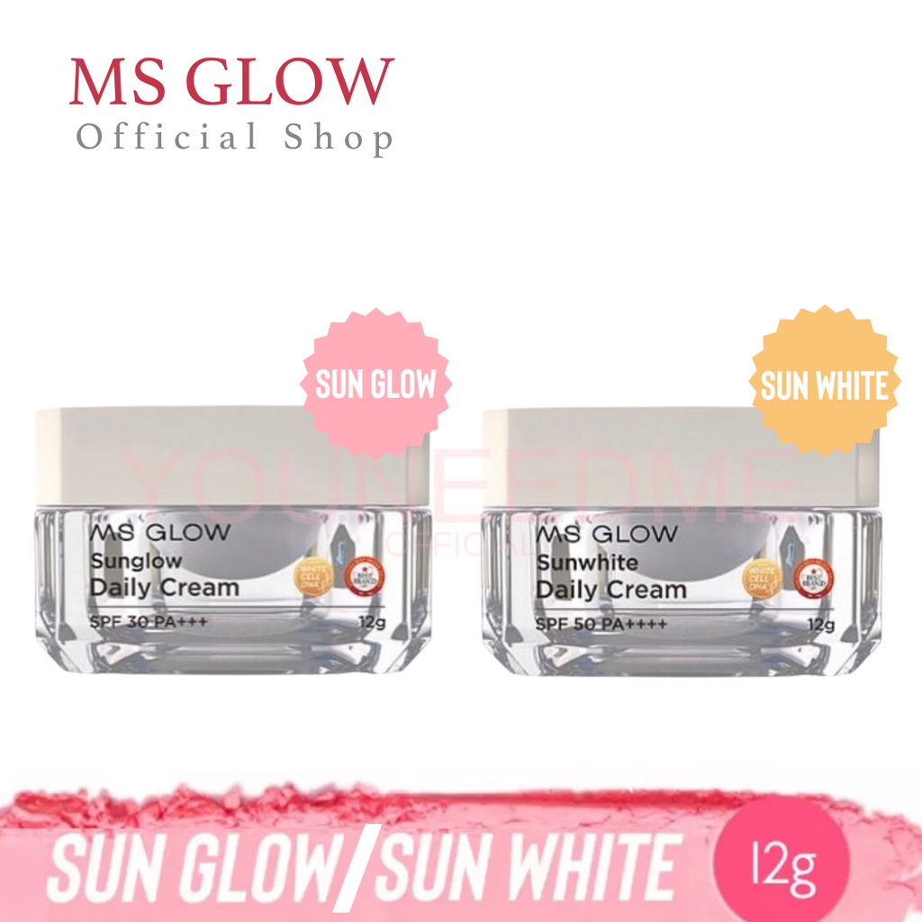 Jual MS GLOW Sunglow Daily Cream Dan Sunwhite Daily Cream Shopee