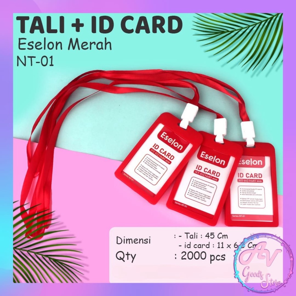 Jual Tempat Id Card Tali Cantolan Id Card Holder Plastik B Tali