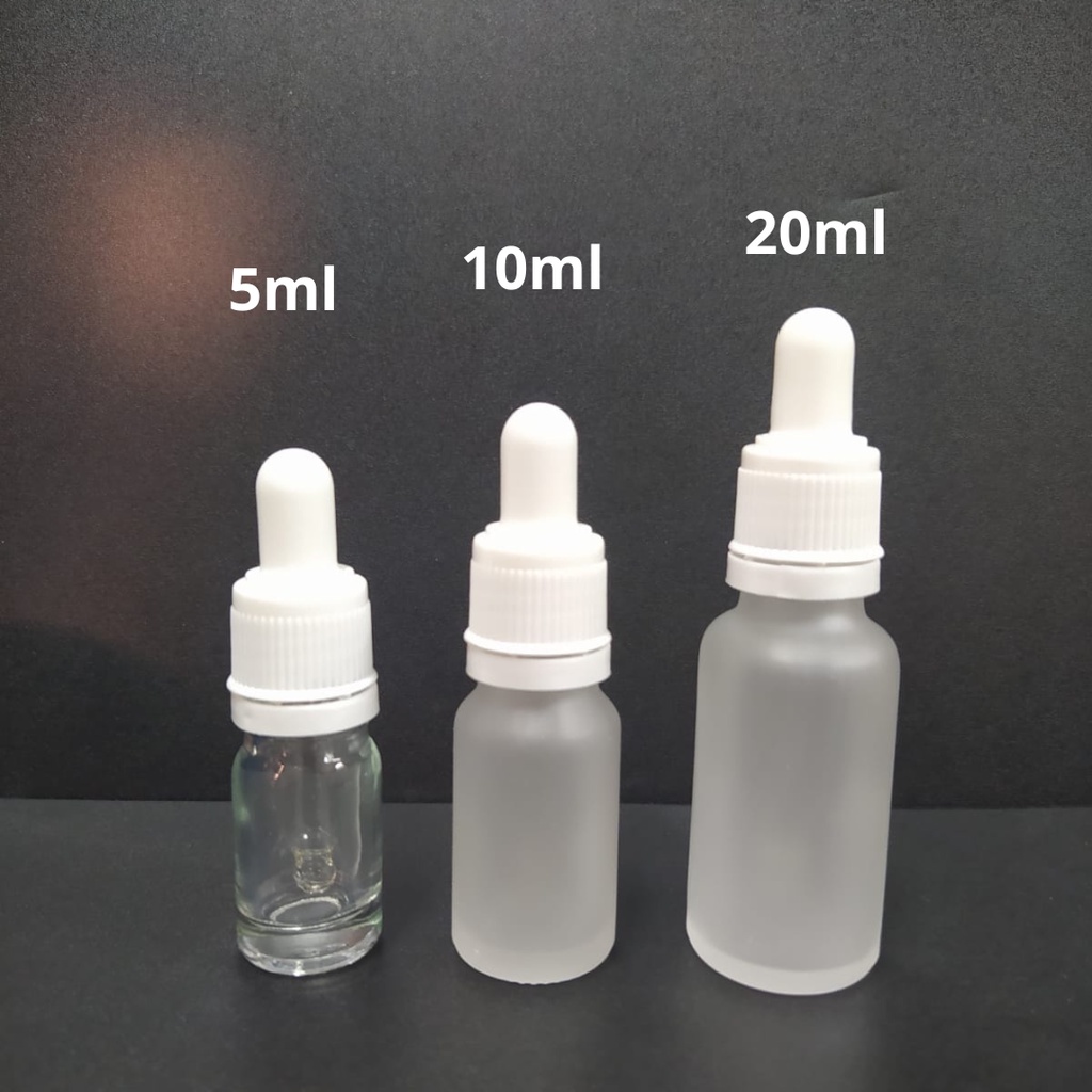 Jual Botol Kaca Pipet Frosted 5ml 10ml 20ml Botol Serum Kosong