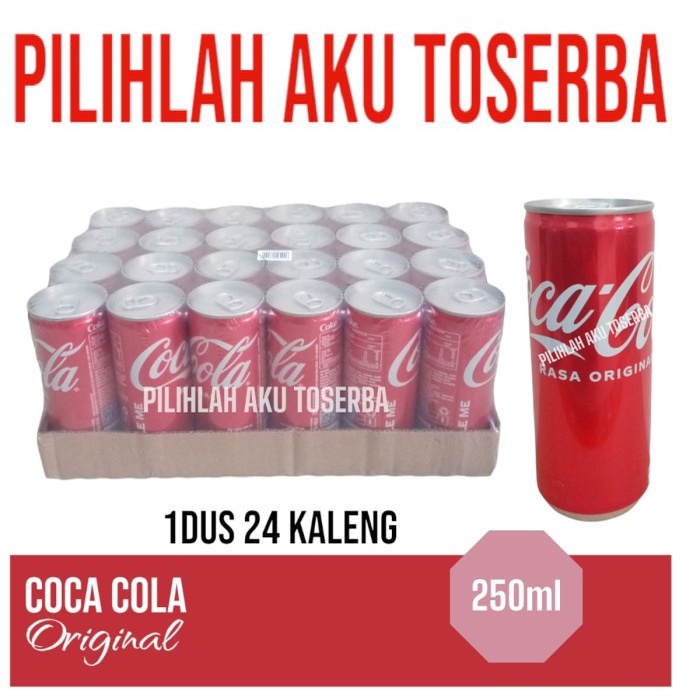 Jual Coca Cola Original KALENG CAN 250 Ml HARGA 1 DUS Isi 24