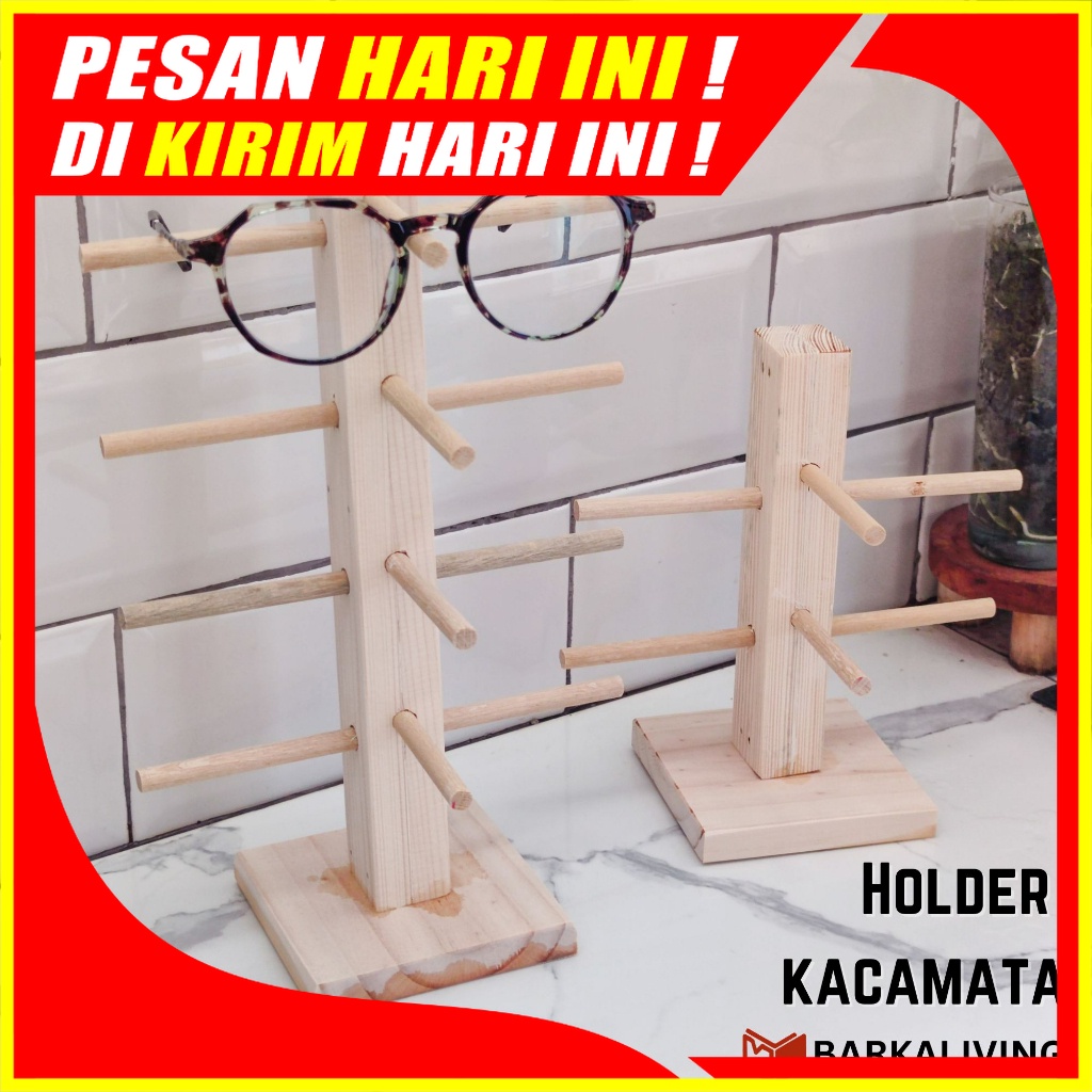 Jual H Stand Holder Kayu Gantungan Rak Cantolan Tempat Kacamata