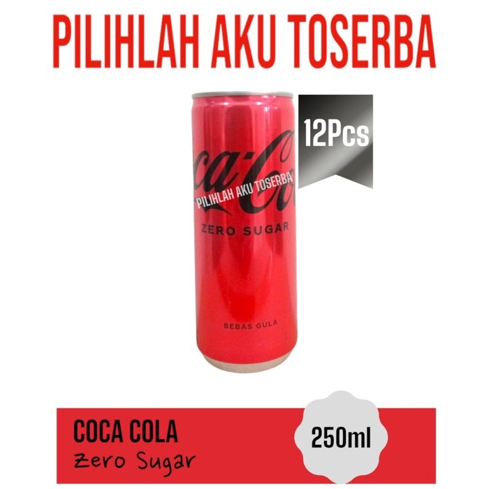 Jual Coca Cola ZERO SUGAR KALENG CAN 250 Ml HARGA 12 Kaleng