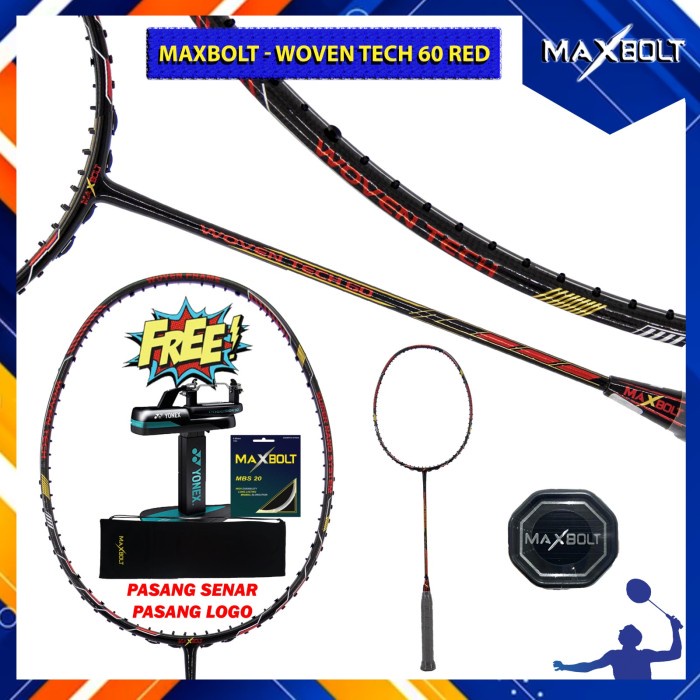 Jual Raket Badminton Original Maxbolt Woven Tech 60 WT60 WT 60 Red