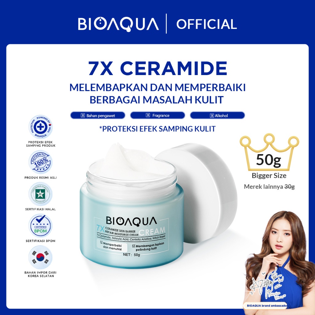 Jual BIOAQUA 7X Ceramide Skin Barrier Repair Moisturizer Cream 50g