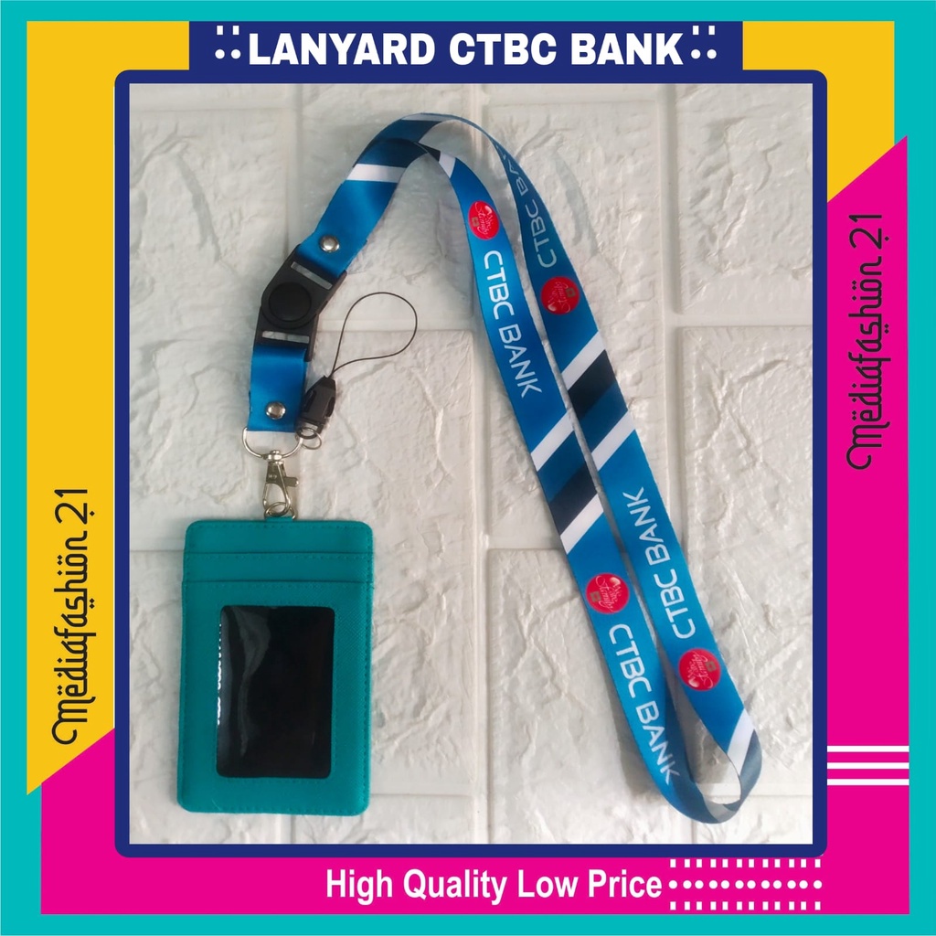 Jual Lanyard Tali Gantungan ID Card CTBC BANK Free Strap ID HP