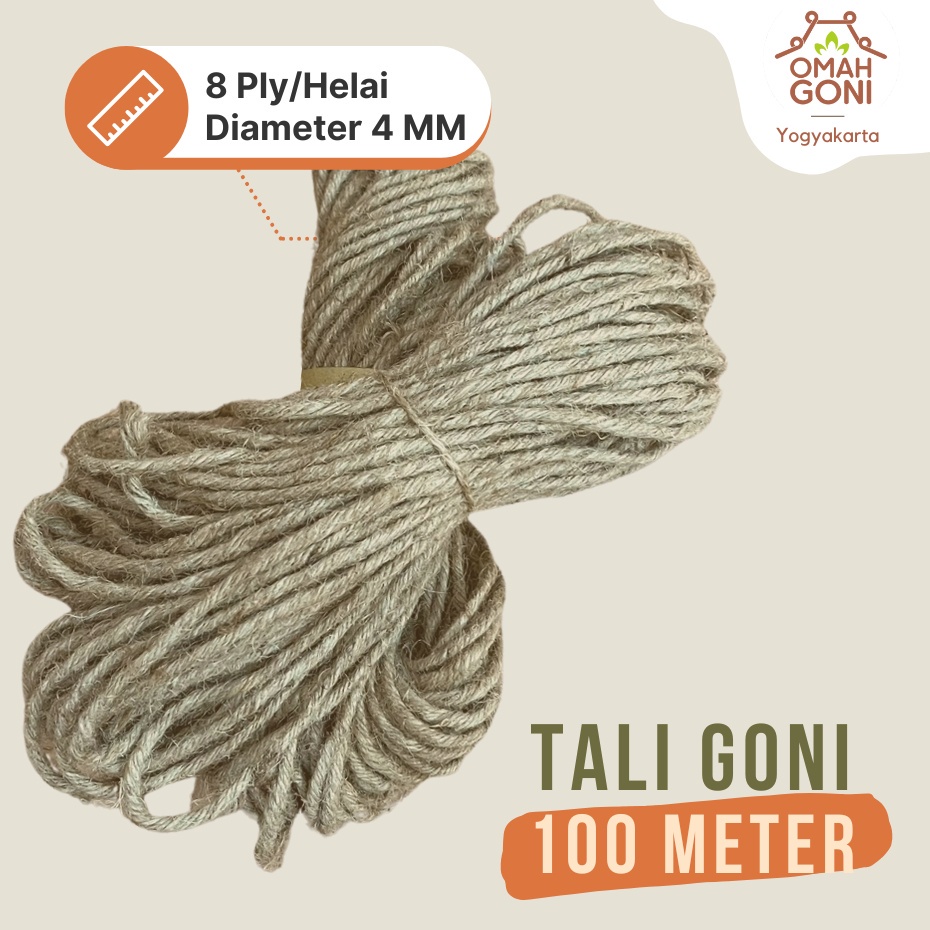 Jual Tali Goni 8 Ply 100 Meter Tali Rami 4 MM Bahan Tali Kerajinan