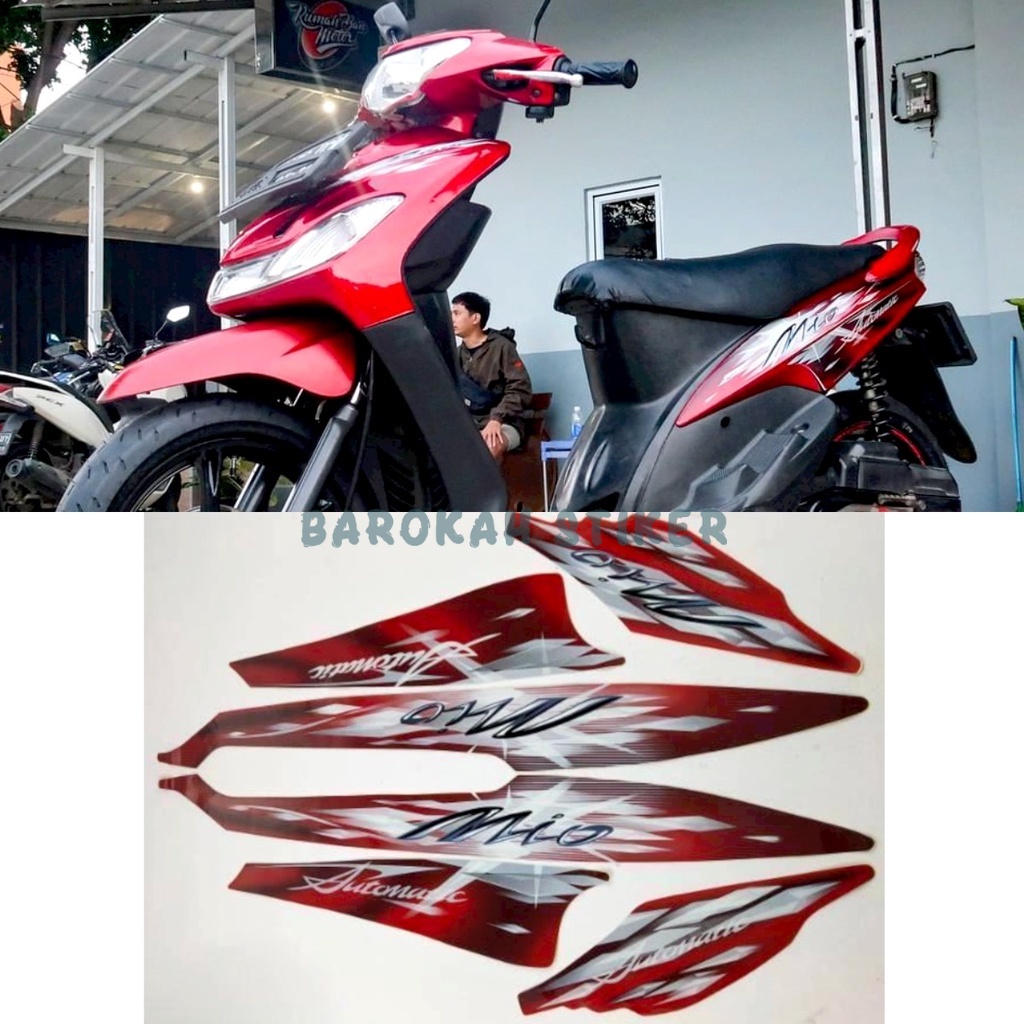 Jual Stiker Striping Stiker Polet Motor Motor Yamaha Mio Merah