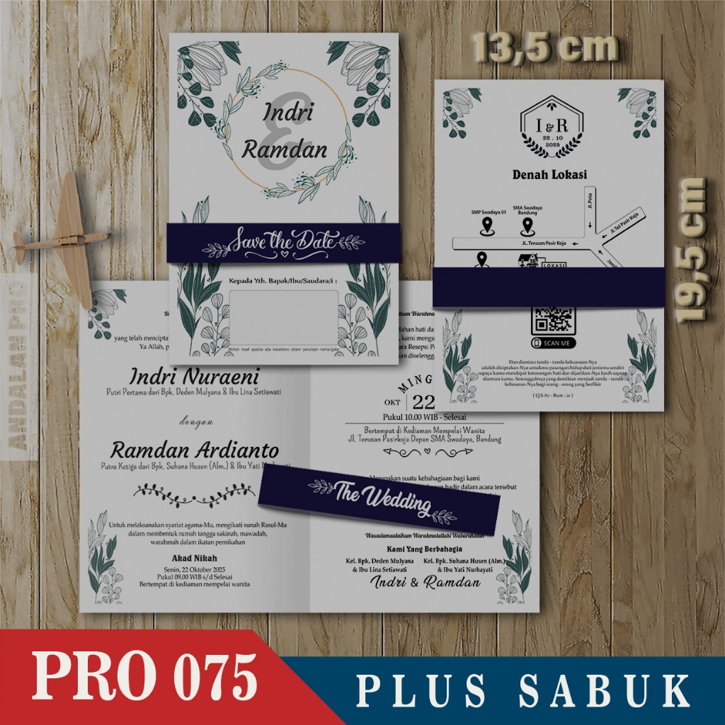 Jual Kode Toko S9 Tebal 150 GSM 50 Desain Undangan Lipat 2 Plus