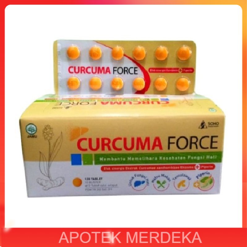 Jual Curcuma Force Memelihara Kesehatan Fungsi Hati 1 Strip 12 Tablet