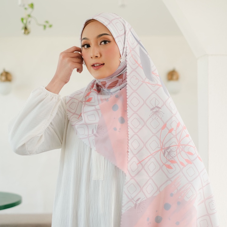 Jual Niskalla Laser Cut Hijab Segi Empat Print Motif Keeva Warna Soft