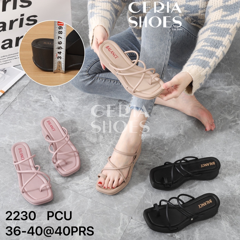 Jual Sandal Jepit Wanita Karet Jelly Model Slop Tali Wedges Import Hak